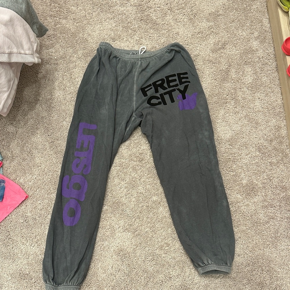 Freecity Charcoal Joggers with Purple and Black Accents